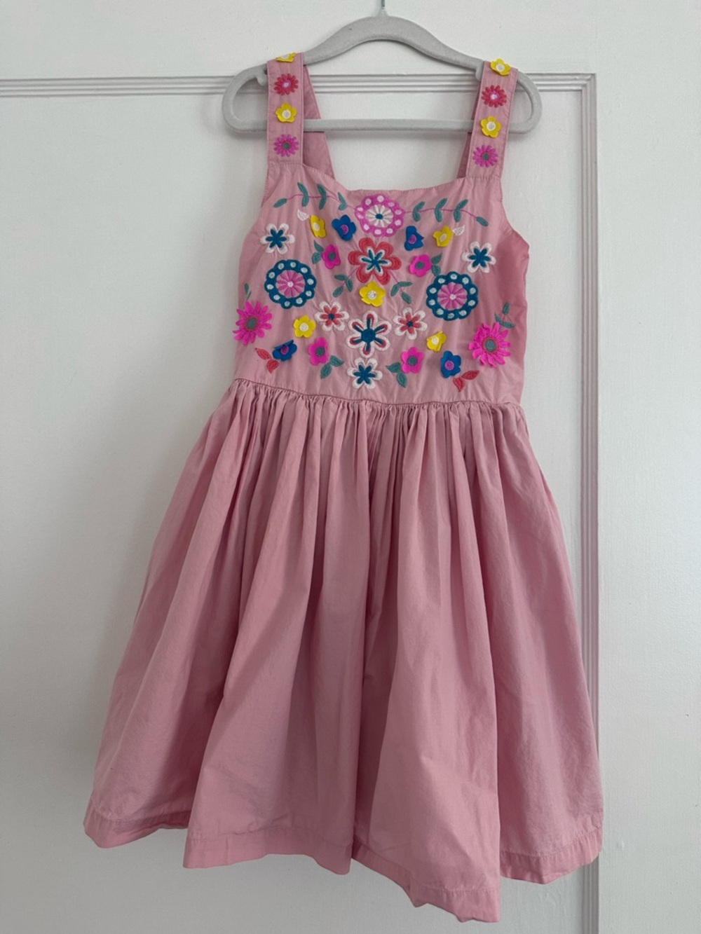 Mini Boden Pink Floral Embroidered Sundress